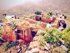 Randolph Langenbach building gabion walls, Mankhu