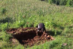 Main Collumns Being Excavated by Hand