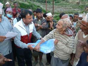 NYF president Som Paneru delivers tarps in Kavre