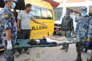 Child on a stretcher