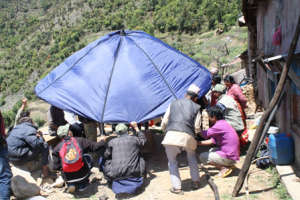 tent provided to the earthquake affected families