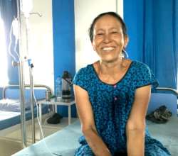 Ratna Shrestha, relieved after her operation