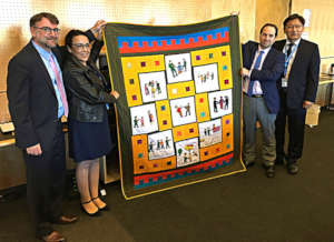 The Bardiya memorial quilt at the United Nations