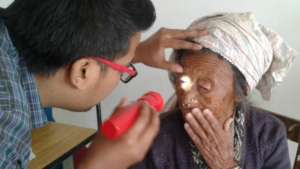 Getting the eyes checked at the CWN health camp