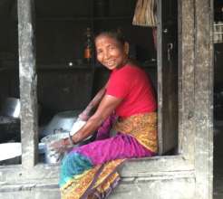 Sarita lost a father and trains wives to embroider