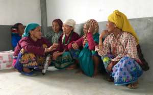 Waiting to be screened at the Khoku health camp