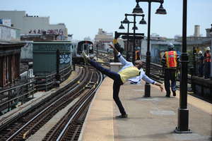 Young Student on Subway Platform