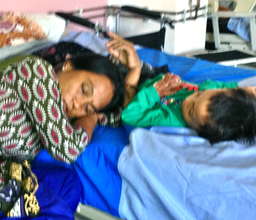 Exhausted Mother Safe in Hospital