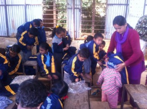 Nya Goyan School Students with Teacher