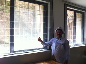 New window netting to keep flies out.