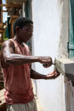 A construction team member working