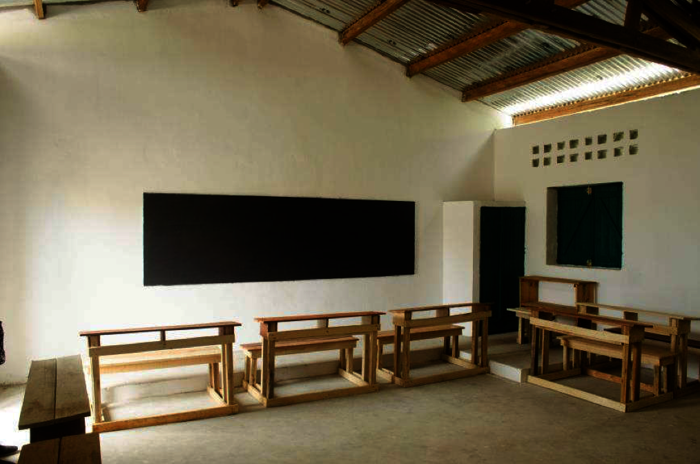 Inside a completed classroom