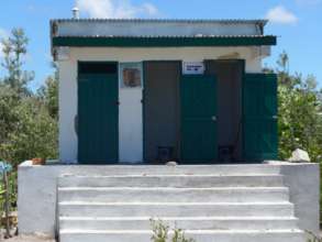 Newly painted latrine block