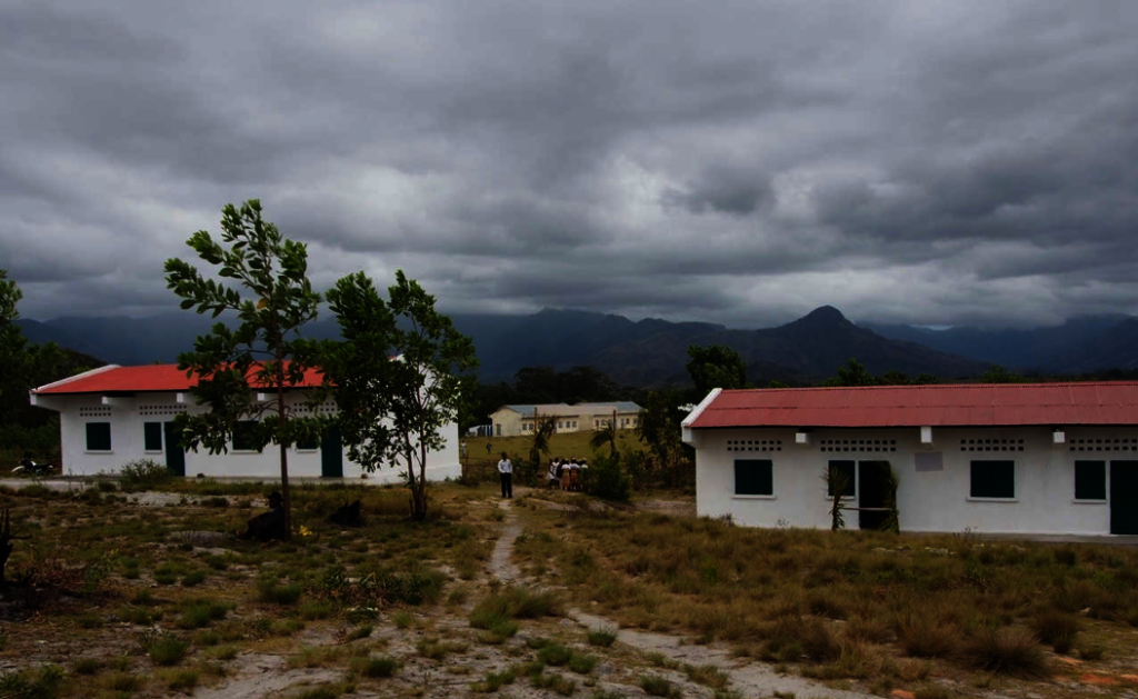 Two completed school buildings
