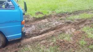 One of the trucks that got stuck