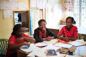 Claire at GEP class with classmates