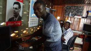 Preparing the computers for distribution.