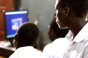 Students engrossed in IT class