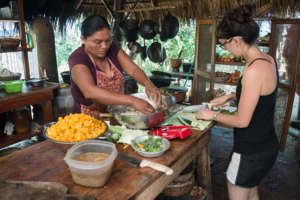Food preparation in the Bona Fide kitchen