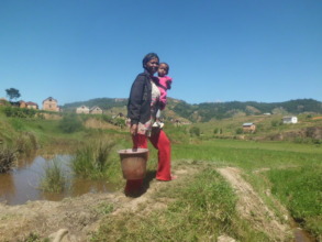 Fetching contaminated water in Talaky.