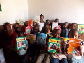 Students with new books