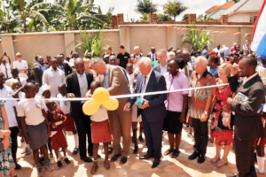 Cutting the ribbon