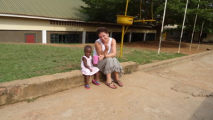 Marjan taking a child for a walk