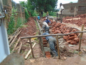 Building the perimeter walls.