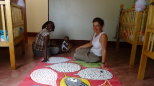 Jackie and Marjan in the babies room