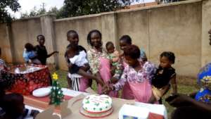 Cutting the Christmas cake!