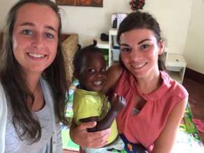 Marieke and Caroline's selfie with Baby "M"