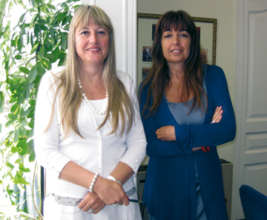 AFAEMME's President and Beatriz, mentor (right)