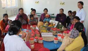 Mothers receiving nutrition education at NRH