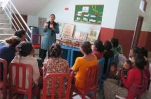 Mothers learning about nutrition at the NRH