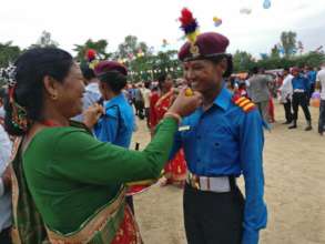 Radha and her mother at the initiation ceremony