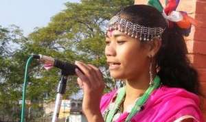 FKDF officer speaking at a rally