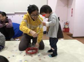 I love to play the fun fishing game with Mom.