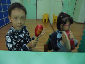 Played maraca with friends.