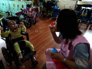 Played with bubbles and music when I was a baby.