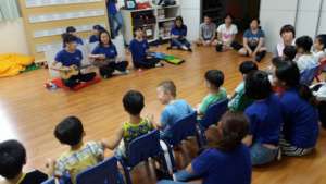 Held hands with classmates. Happy!