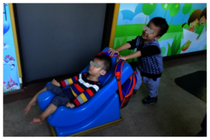 I was a good helper to move my classmate.