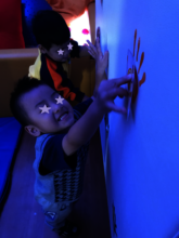 To hear when I pushed the sensory sound board.