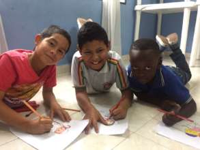 Children in one of the workshops.