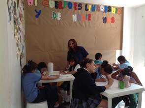 the children in a workshop on sexual abuse