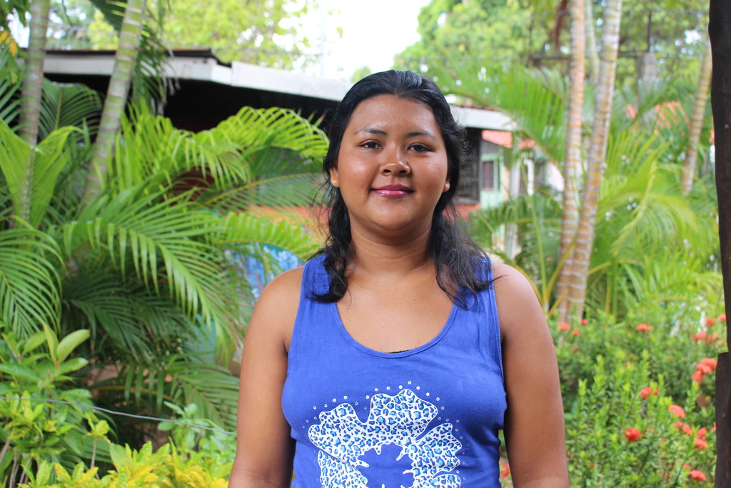 Cinthya in the Center's garden