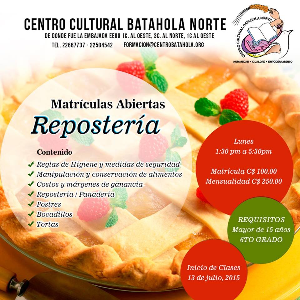 Pastry Making class announcement