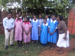 Some of the girls who received new uniforms.
