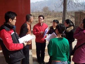 Teachers carry out a project in the village.
