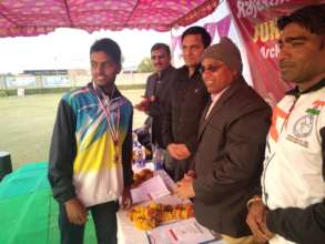 Krishna won gold medal in Archery All Rajasthan
