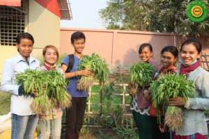Chomrong's class with their vegetable stipends